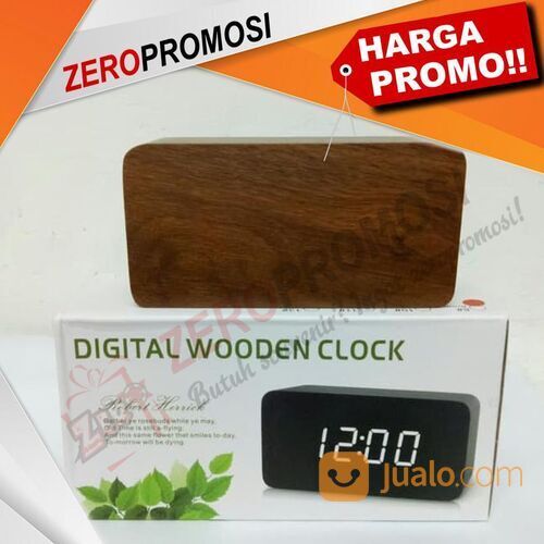 Souvenir Promosi Jam Meja Kayu Digital Custom