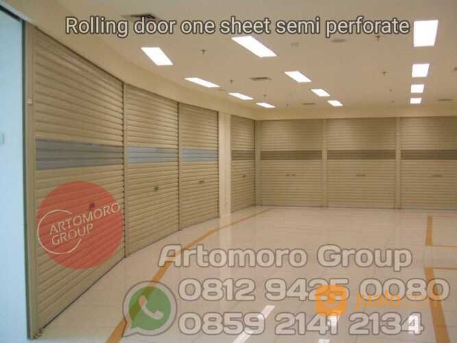 Jasa pemasangan Rolling door one sheet solid - semi - full perforated