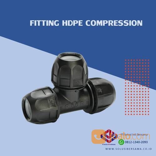 Fitting Sambungan Pipa HDPE Compression Smart Joint Equal Tee T 20mm atau 1/2 Inci