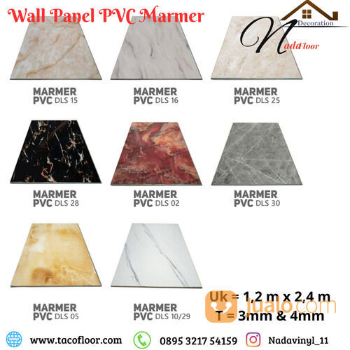 Wall Panel Dekoratif PVC Board Motif Marmer Tebal 4 mm