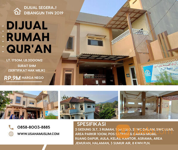 Take Over Rumah Quran Baru Bangun, cocok buat pondok, sekolah, yayasan atau villa dan tempat tinggal
