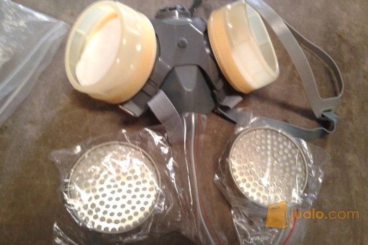 Respirator/Masker Double Filter Safety Gas Chemical Barang Lelangan