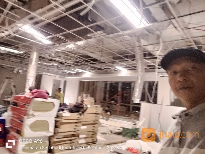 Harga Pasang Plafon Gyptile Rangka Crostee Maintee Modul 60x60, Terbaru (Bahan +Jasa)u