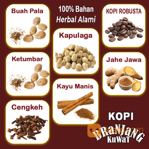 Kopi Bubuk Branjang Kuat racikan rempah-rempah ramuan Arab herbal alami