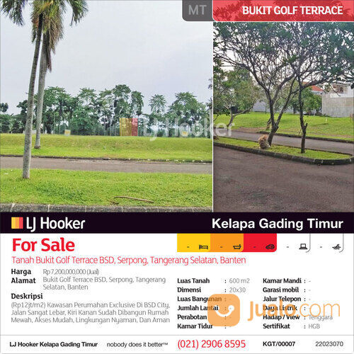 Tanah Bukit Golf Terrace BSD, Serpong, Tangerang Selatan, Banten