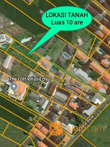 Tanah 10 are, Jl. Tanah Barak Batu Bolong Canggu Kuta Utara