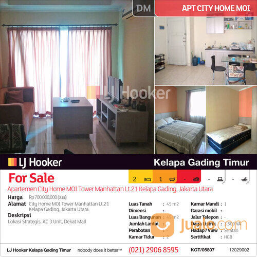 Apartemen City Home MOI Tower Manhattan Lt.21 Kelapa Gading, Jakarta Utara