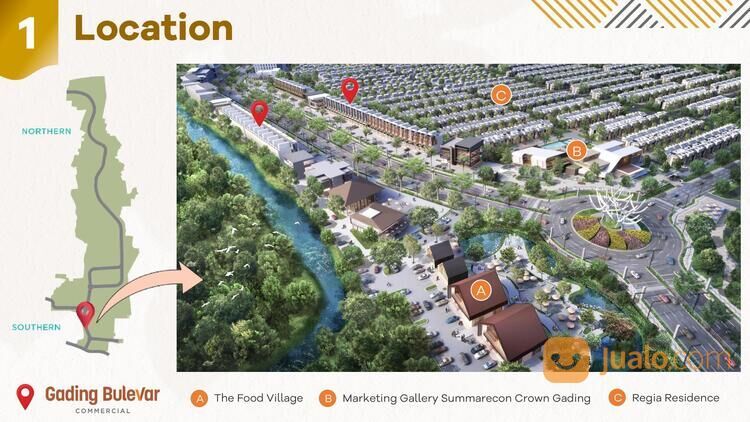 Ruko Brand New Gading Bulevar Commercial di boulevard utama SCG Summarecon Crown Gading