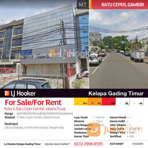 Ruko Jl. Batu Ceper Gambir, Jakarta Pusat