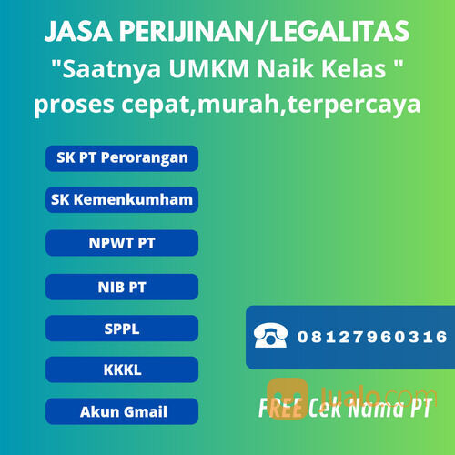 Jasa Pembuatan PT Perorangan Kepulauan Aru 08127960316