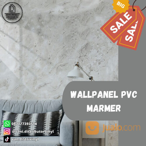 Marmer Panel PVC Dekorasi Dinding Ukuran 244cm x 122cm