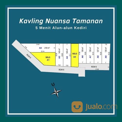 Tanah Patok Ukur Resmi BPN Dekat Kantor Kelurahan Tamanan Kediri