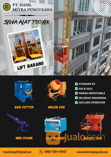 SEWA ALAT PROYEK LIFT BARANG KOTA PALEMBANG / 0851-7510-4545