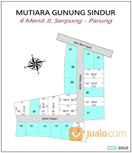 Tanah Murah Gunung Sindur Dekat Kantor Desa Cidokom, SHM