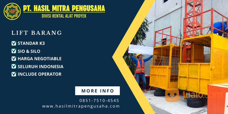 SEWA ALAT PROYEK LIFT BARANG KOTA BONTANG / 0851-7510-4545