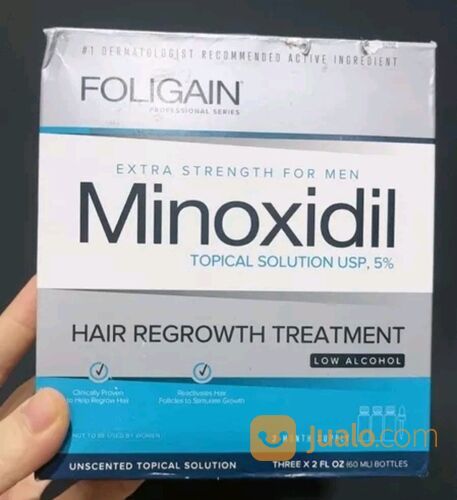 FOLIGAIN® Low Alcohol Minoxidil 5% Hair Regrowth Treatment For Men Penumbu Rambut untuk 3 Bulan