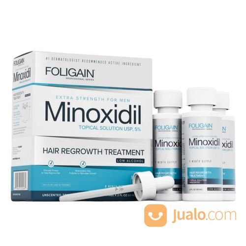 FOLIGAIN® Low Alcohol Minoxidil 5% Hair Regrowth Treatment For Men Penumbu Rambut untuk 3 Bulan