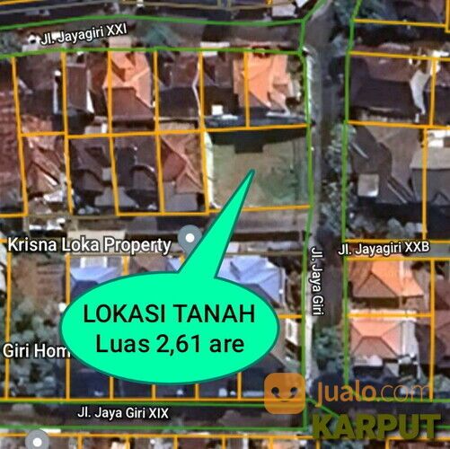 Tanah 2,61 are, Jl. Jayagiri UTAMA Dangin Puri KLOD Renon Denpasar