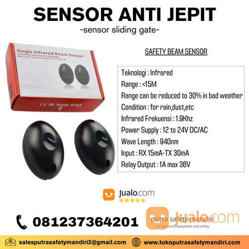 SENSOR SLIDING GATE SAFETY BEAM ALAT DETEKSI INFRARED REM GESER ANTI