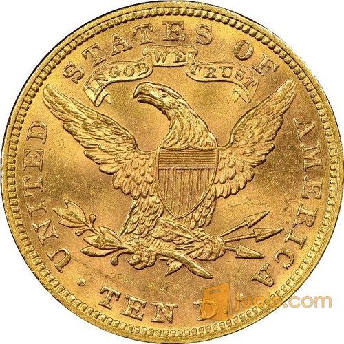 koin emas kuno  10 liberty head eagle tahun 1894 Kab 