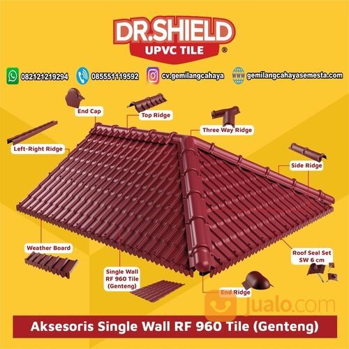 Top Ridge RF-960 TILE / Nok Atas / Wuwung / Atap UPVC