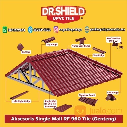 Top Ridge RF-960 TILE / Nok Atas / Wuwung / Atap UPVC