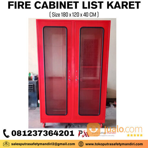 LEMARI K3 FIRE CABINET LIST KARET KELENGKAPAN APD PEMADAM 180 x 120 x 40 CM