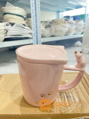 Gelas Cangkir Kucing Cup Bowl Coffee Tea Ala Jepang Gelas Keramik Cat