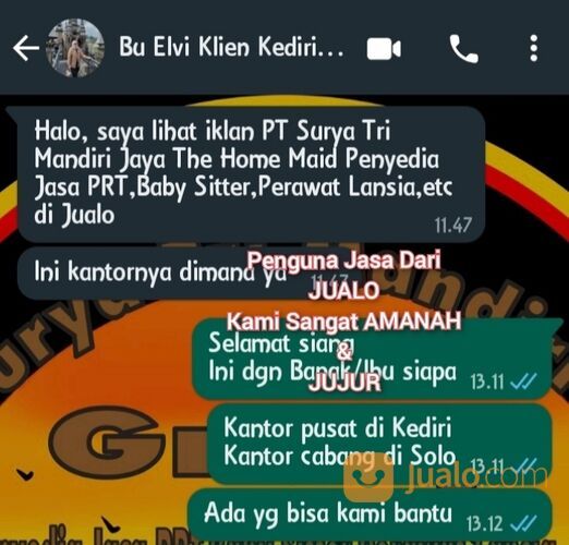 Penyedia Jasa PRT/ART , Baby Sitter , Perawat Lansia , dll
