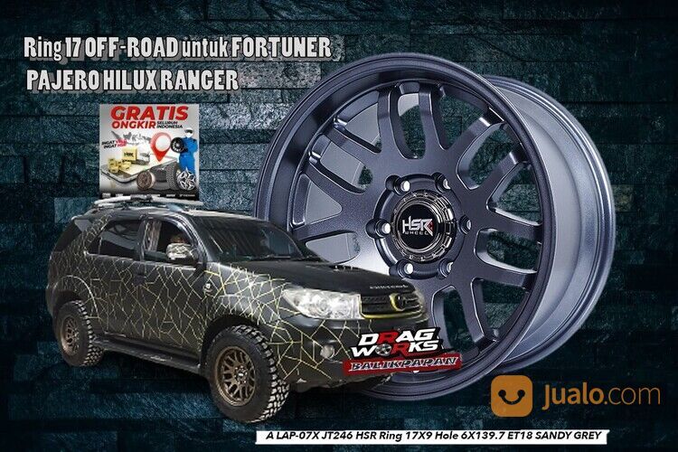 Velg Mobil OFFRoad Ring 17 warna Grey untuk Hilux Ranger Triton
