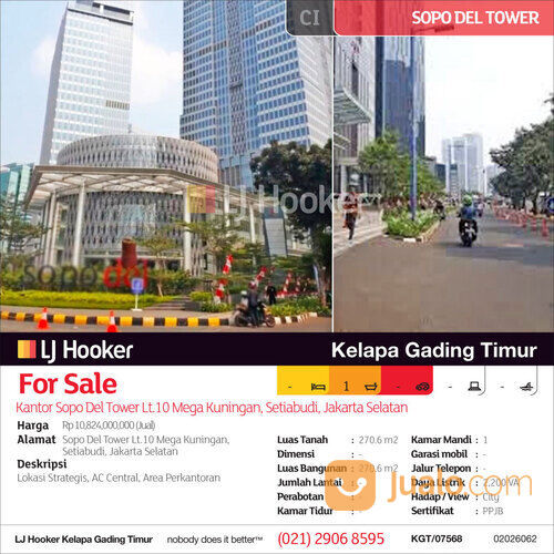 Kantor Sopo Del Tower Lt.10 Mega Kuningan, Setiabudi, Jakarta Selatan