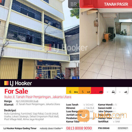 Ruko Jl. Tanah Pasir Penjaringan, Jakarta Utara