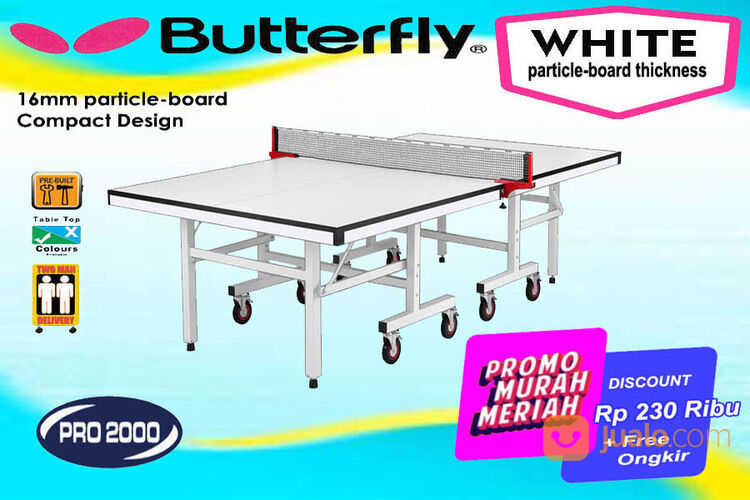 Tenis Meja pingpong Butterfly warna putih