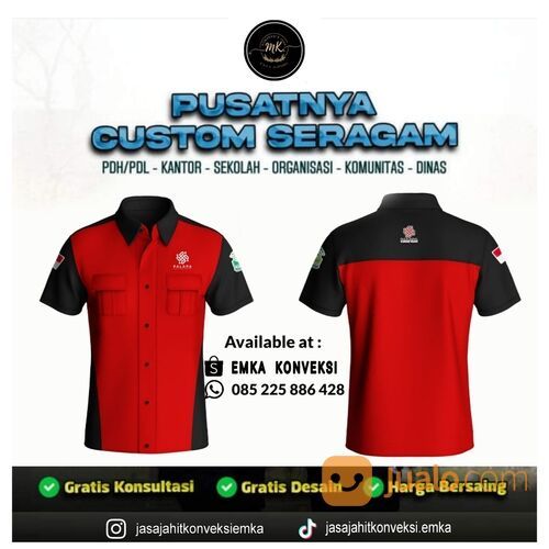 EMKA Konveksi Supplier Jasa wearpack PDH PDL Jas almamater CUSTOM OSIS SD SMP SMA SMK MI MTs MA
