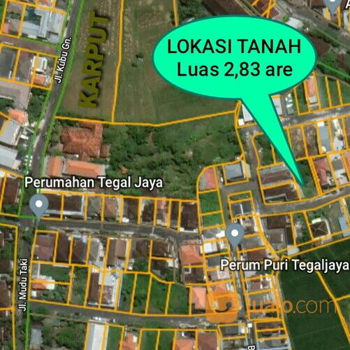 Tanah 2,83 are, Jl. Mudutaki Utara Kubu Gunung Padangsambian Kaja Gatsu Barat Denpasar