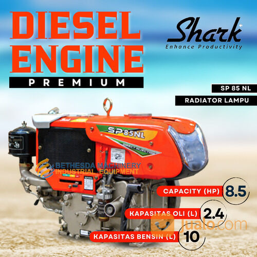 Shark Diesel 8.5 PK 8.5 hp Engine Penggerak SP-85NL Radiator
