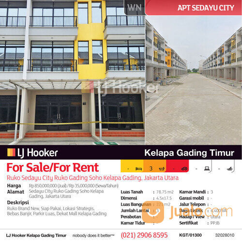 Ruko Sedayu City Ruko Gading Soho Kelapa Gading, Jakarta Utara di Kota