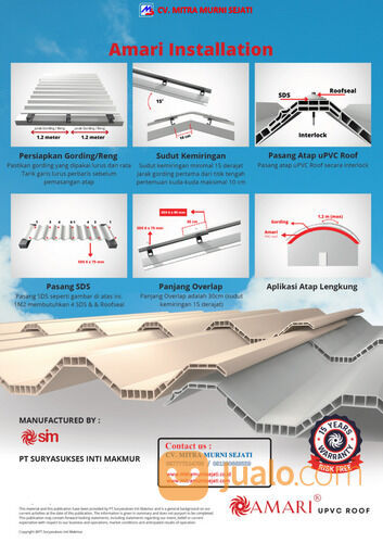 Atap UPVC AMARIROOF Hitam panjang 6 meter