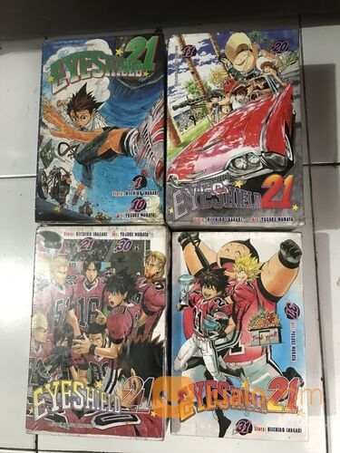 Buku komik manga: "EYESHIELD 21" (lengkap 37 buku tamat plus box nya). Kondisi SEGEL.