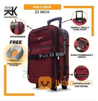 Koper kain 23 inch Polo Ben ukuran bagasi- koper roda 2 - tas travel