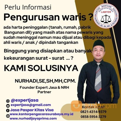 Nib PIRT HALAL PASPOR VISA CV MEREK NPWP KITAS WARIS HIBAH cerai Isbat nikah Indonesia