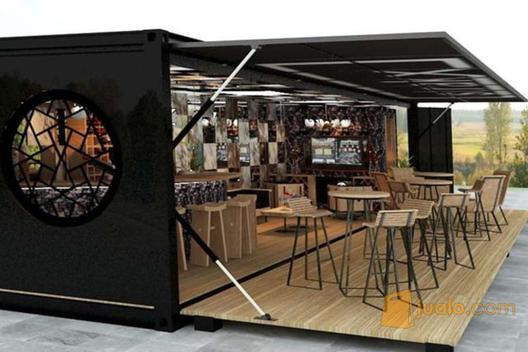 villa container  dan cafe  dengan desain  yang exklusif 