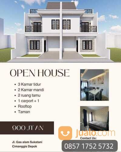Rumah Tropis Modern Depok,Stasiun LRT Harjamukti Hanya 8 menit