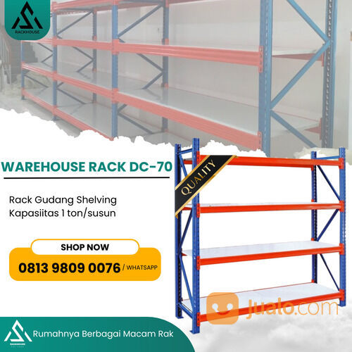 Rak Gudang Shelving Kapasitas 1 ton/ Rak Gudang Besi Serbaguna