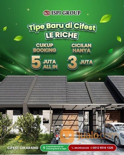 Rumah Cifest Hill Cikarang 1 Lantai 3 Kamar Tidur Tipe LE RICHE
