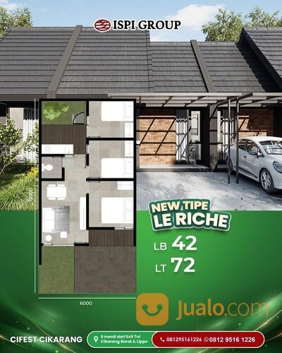 Rumah Cifest Hill Cikarang 1 Lantai 3 Kamar Tidur Tipe LE RICHE
