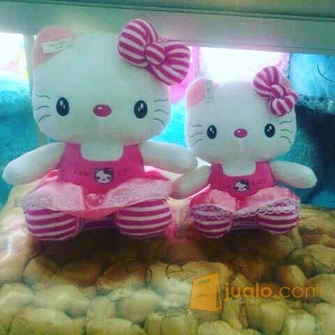 Boneka kucing tokoh kartun jepang HELLO KITTY stripe/belang pake 
