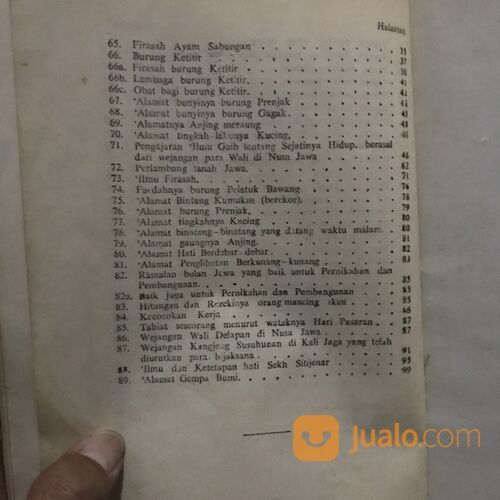 Buku: "PRIMBON PUSAKA WALI SANGA", CV. Aneka, Solo, tahun 1970an.