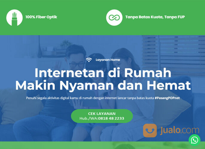 POPnet Wifinya Orang Bekasi Kota Tanpa FUP Anti Lemot Termurah Harganya
