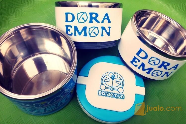 DORAEMON 3 Layer LUNCH BOX Rantang Karakter Bulat Putar Susun 3